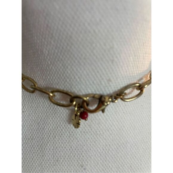 Lucky Brand Gypsy Red Enamel Medallion Gold-Tone Layered Long Necklace - Picture 7 of 8